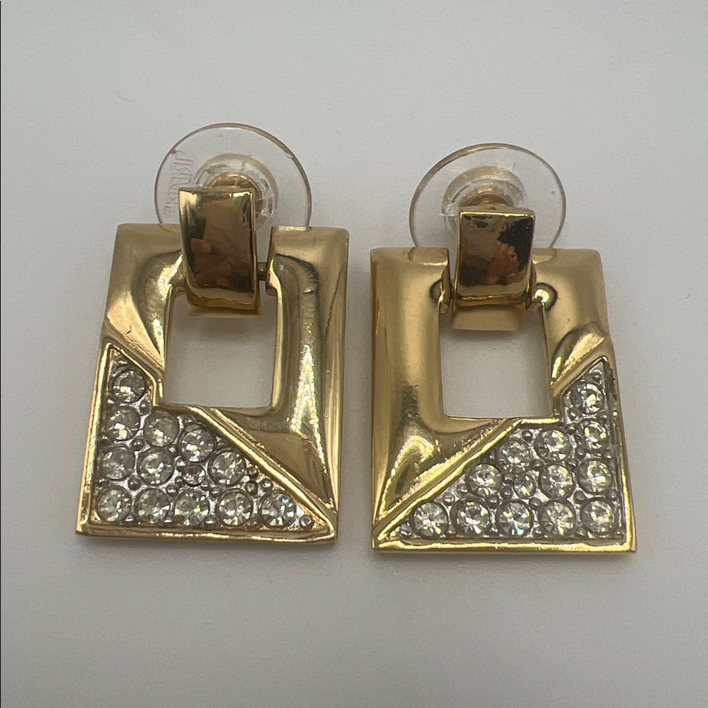 Post Earrings Elegant Vintage Signed Trifari Door Knocker Gold Grandmacore